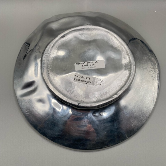 Santa Cookie Plate -3D Relief Santa Eating Cookies & Checking List - 10” Dia - Picture 3 of 6